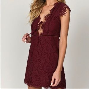 TOBI wine lace dress
